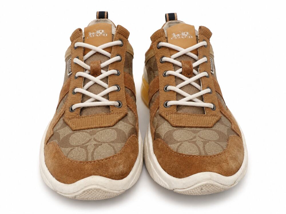 Coach CitySole Runner G4940 Signature Khaki Saddle Sneakers SIZE 10D